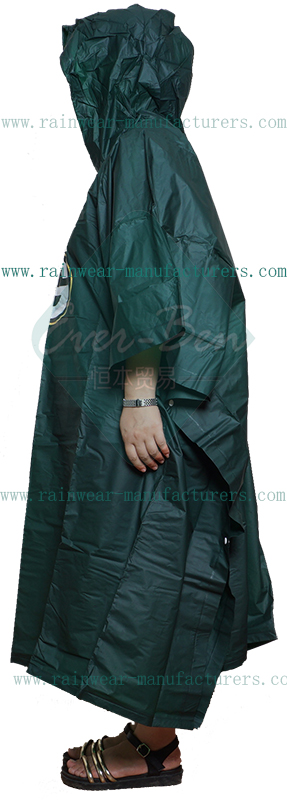 Green EVA poncho raincoat wholesaler